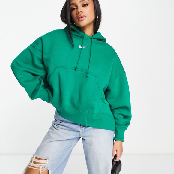 Nike Women's Green Oversized Hoodie - Picture 1 of 7